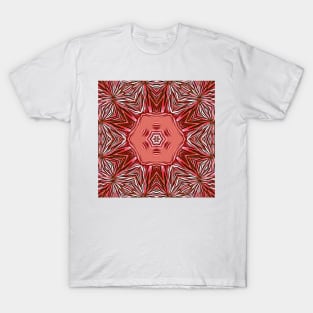 floral fantasy designs in shades of pink and red T-Shirt